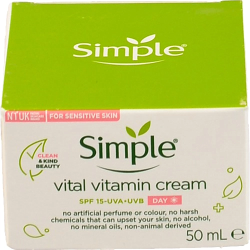 Крем Simple 50мл денний вiтамiнний kind to skin