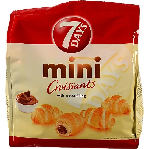 Круасани 7 Days міні з кремом какао, 185 г