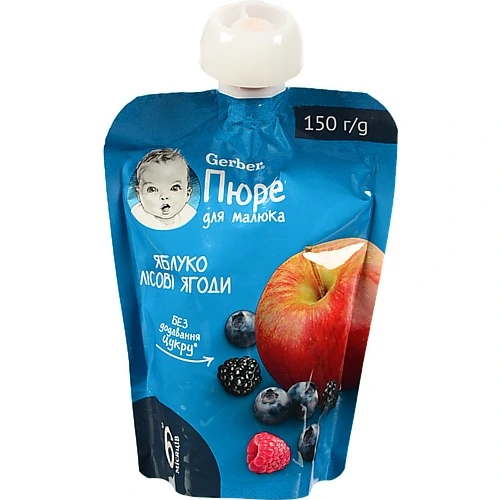 Пюре для дітей від 6міс Яблуко-лісові ягоди Gerber д/п 150г