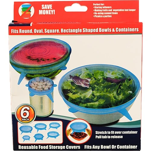 Набір силіконових кришок для посуду 12*12*3 6шт