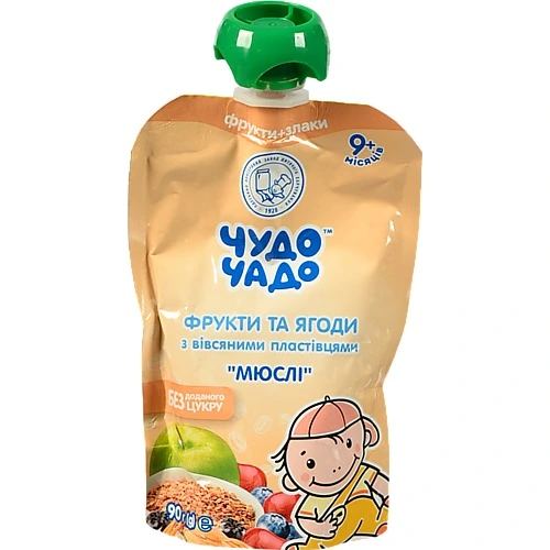 Пюре Чудо-Чадо 90г мюслі фруктово-ягідне