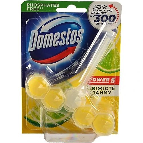 Блок для очищення унітазу Свіжість лайма Power 5 Domestos 55г