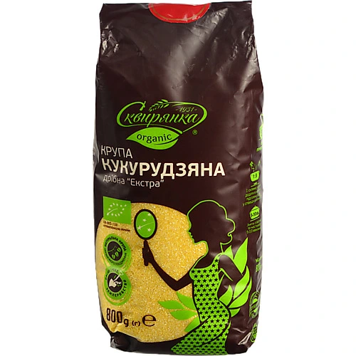 Крупа кукурудзяна дрібна органічна Екстра Сквирянка 800г