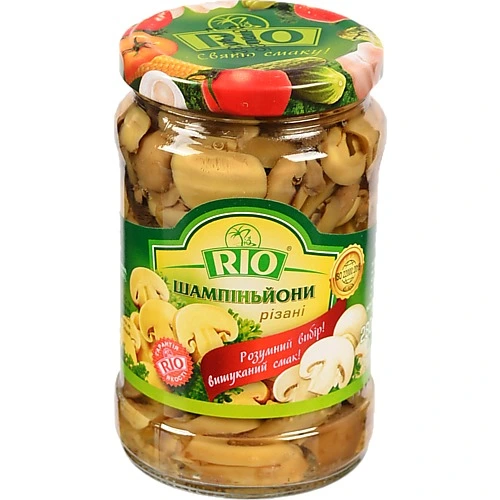 Шампіньйони RIO 280г різані с.б