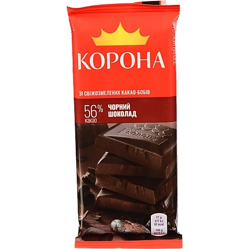 Шоколад 56% чорний Корона м/у 85г