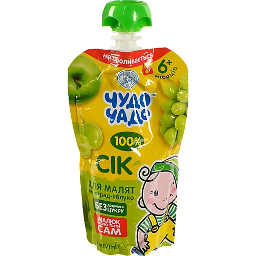 Сік Чудо-Чадо 130мл виноградно-яблучний освітлений