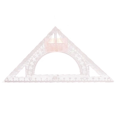 Трикутник 20см 45х90х45 проз. плас гравірується 6кол