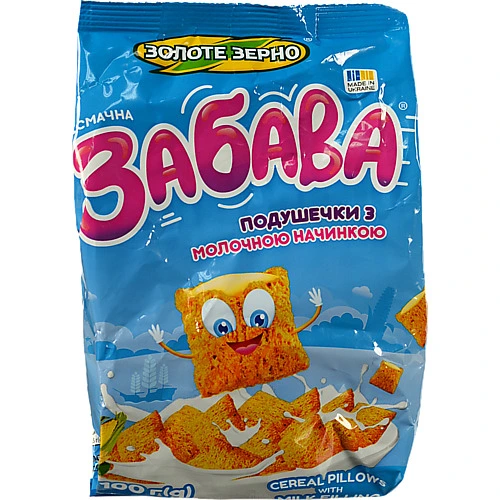 Подушечки Золоте зерно 100г забава молоко