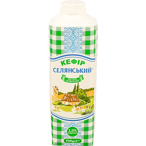 Кефір Селянський 1% т/п 950г
