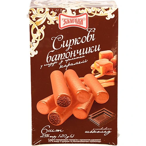 Батончики Злагода 120г 23% творожні шоколад