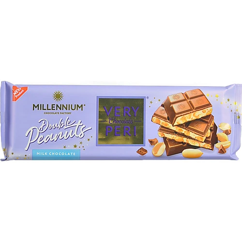 Шоколад молочний з начинкою подрібненим та цілим арахісом Very Peri Millennium м/у 285г