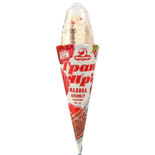 Морозиво 15% пломбір Малина Гран-Прі Ласунка м/у 155г