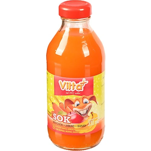 Сік VITTA+ 0.33л морквяно-яблучно-банановий