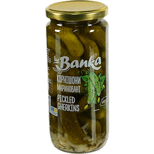 Корнішони мариновані пастеризовані the Banka с/б 460г