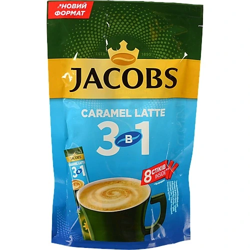Напій кавовий розчинний 3в1 Caramel Latte Jacobs д/п 8х12.3г