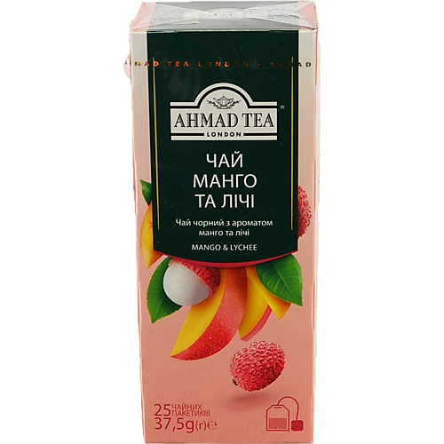 Чай Ахмад 25п манго лічі чорний байховий дрібний