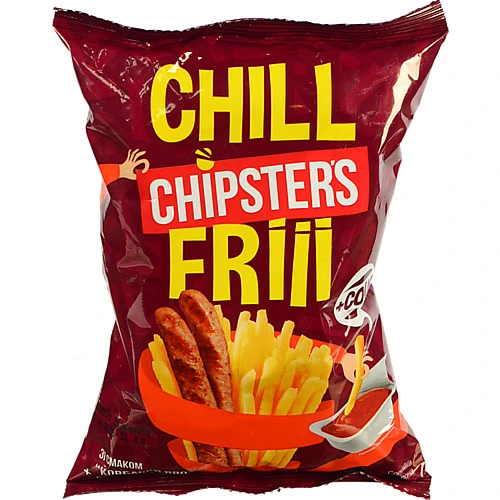 Соломка картопляна Chipsters 55г солона ковбаски барбекю кетчуп томатний