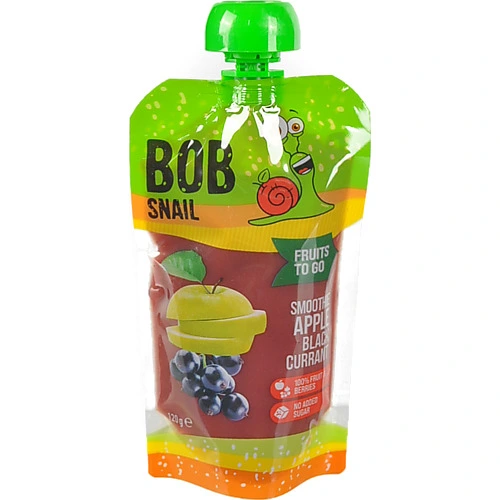 Пюре фруктово-ягідне Apple-black currant Smoothie Bob Snail д/п 120г