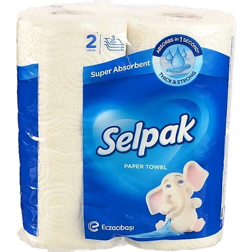 Рушники паперові 3-х шарові Selpak 2шт