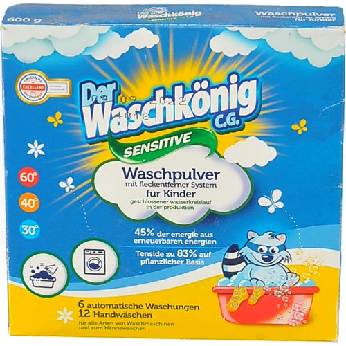 Засіб мийний порошкоподібний Sensitive Der Waschkonig 600г
