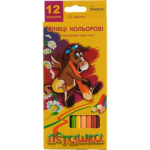 Олівці кольорові Marco пегашку 12шт