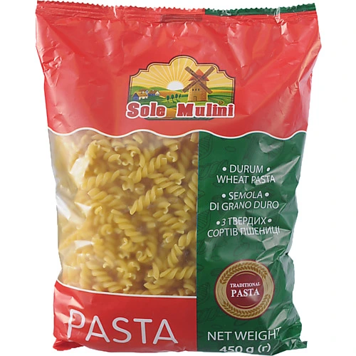 Макарони Sole Mulini 450г спіраль твердих сортів
