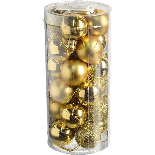 Набір новорічних прикрас 3см золотий 24шт