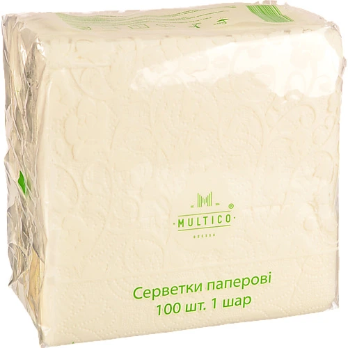 Серветки Multico 33х33 100шт 1шар білі
