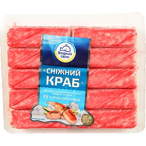 Палички крабові Водний світ Сніжний краб охолоджені 250г