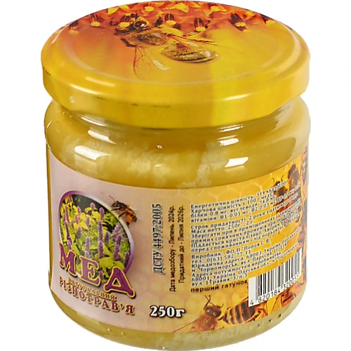 Мед 250г різнотрав'я скло