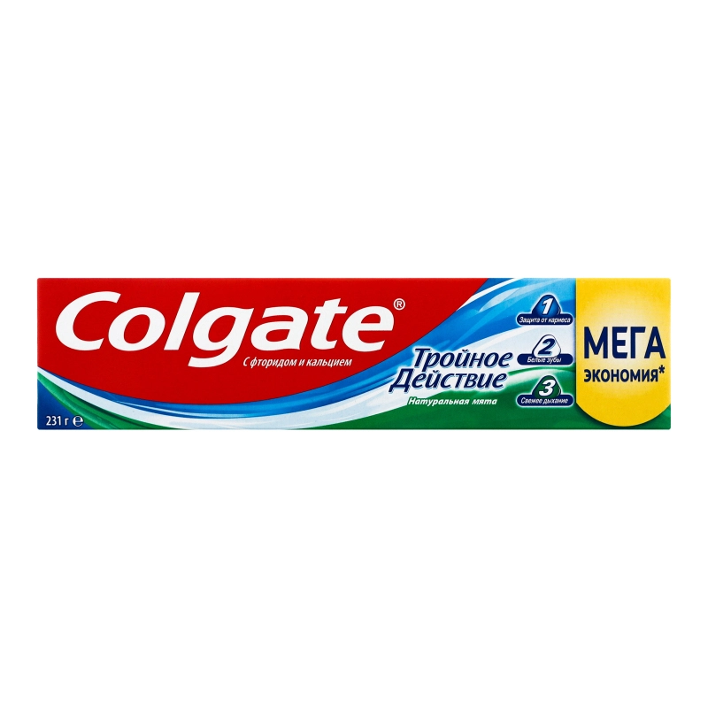 Паста зубна з фторидом і кальцієм Натуральна м'ята Потрійна дія Colgate 150мл