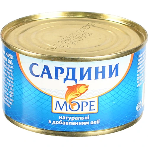 Сардина натуральна з додаванням олії Море ж/б 230г