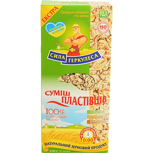 Суміш Сила Геркулеса 500г 3 злаку картон