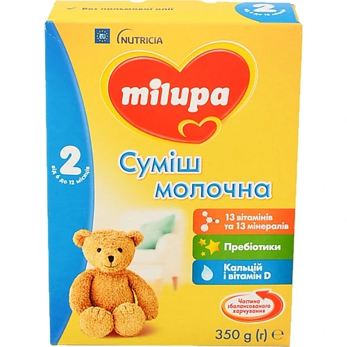 Суміш молочна для дітей 6-12міс суха 2 Milupa к/у 350г