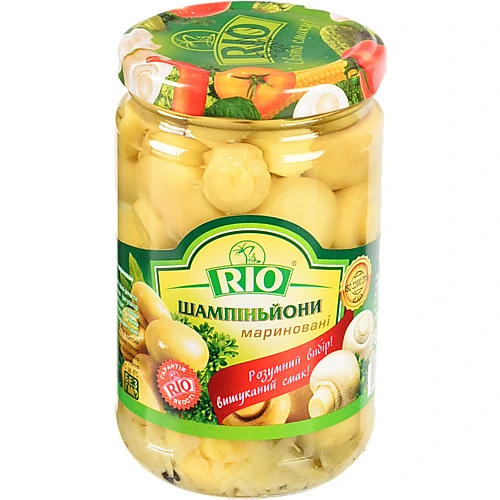 Шампіньйони мариновані з цибулею Rio с/б 280г
