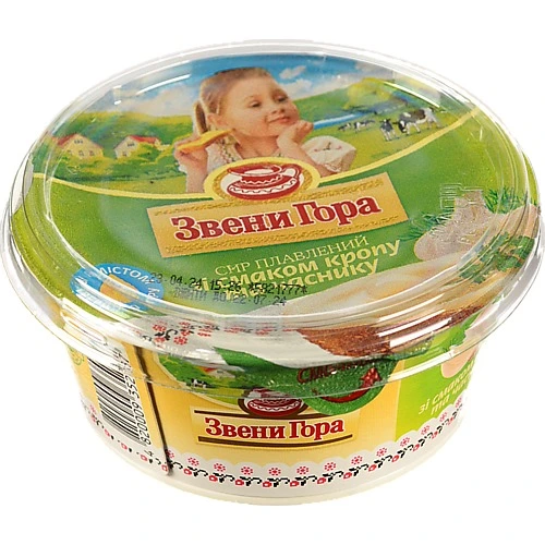 Сир плавлений 50% зі смаком кропу і часнику Звени Гора ст 175г