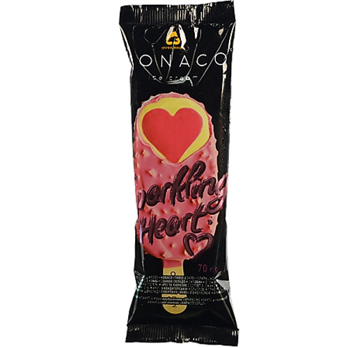 Морозиво Три Ведмеді 70г monaco sparkling heart лимон малина двошарове глазур паличка