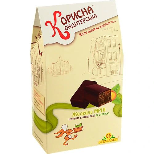 Цукерка глазурована шоколадом Желейна мрія Корисна Кондитерська к/у 150г