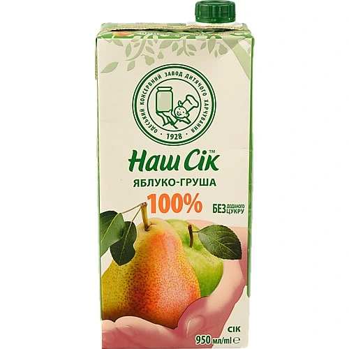 Сок Груша-Яблуко Наш сік 0.95л