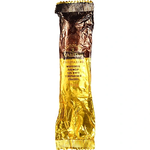 Морозиво 12% пломбір у вершковій глазурі Шоколадний Золотий Каштан м/у 70г