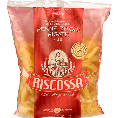 Паста Riscossa 500г пенне зітоні з твердих сортів пшениці