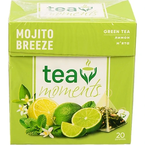 Чай зелений Tea Moments Mojito Breeze 20 пірамід. пакетиків