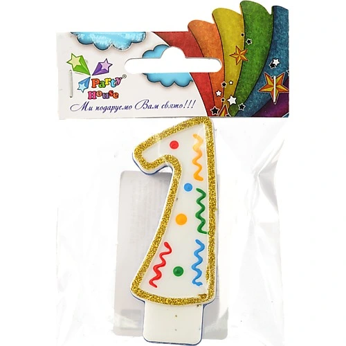 Свічка цифра велика 1 1шт.