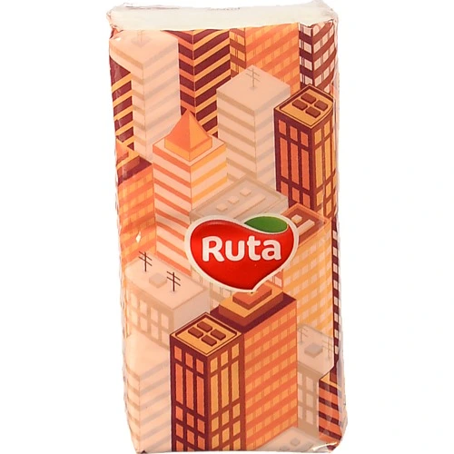 Хусточки паперові носові 3-х шарові 19х20см Ruta 10шт