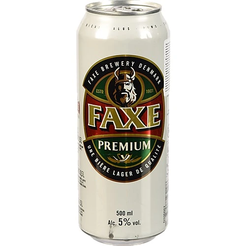 Пиво 0.5л 5% світле Premium Faxe з/б
