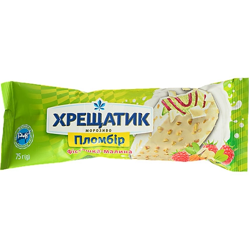 Морозиво Хрещатик 75г фісташка малина біла глазур