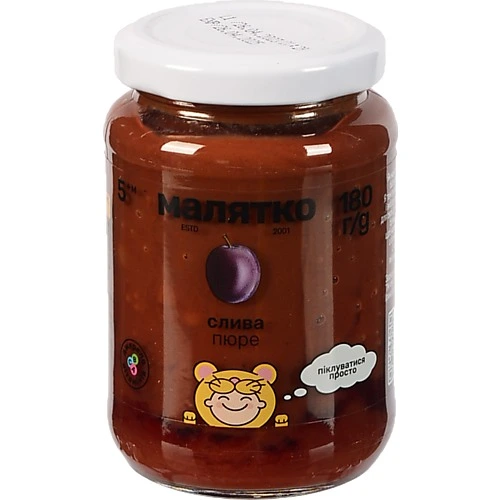 Пюре для дітей від 5міс Слива Малятко с/б 180г