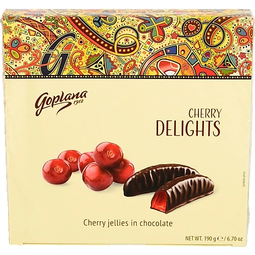 Мармелад жувальний в шоколаді Cherry Delights Goplana к/у 190г