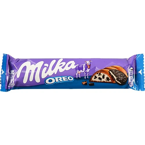 Шоколад молочний з кремовою начинкою та шматочками печива Oreo Milka м/у 37г