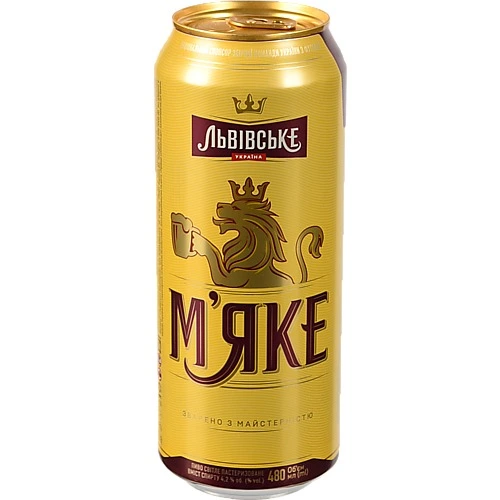 Пиво Львівське М'яке 480мл світле пастеризоване